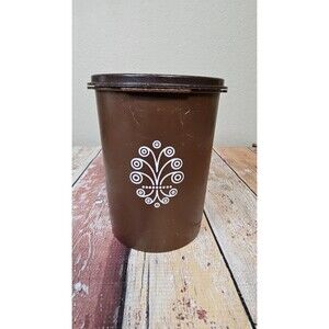 VINTAGE Tupperware Made In The USA  812-56 Container With Lid Brown